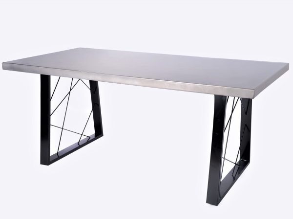 Pair of trapezium shaped dining table or desk legs with inner bars