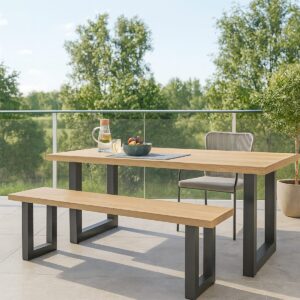 Pair of Rectangle Shaped Aluminium Outdoor Bench Legs - Image 2