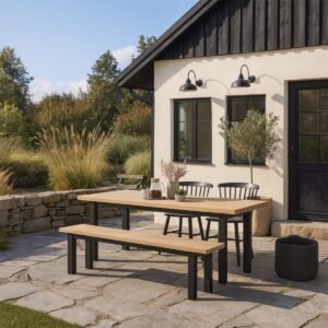 Aluminium Tamar Outdoor Bench Legs With Top Support Bar - Image 2