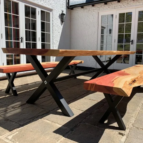 Aluminium X Shaped Outdoor Table Legs With Top Support Frame and