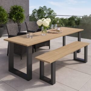 Aluminium Rectangle Shaped Outdoor Bench Legs With Top Support Bar - Image 2