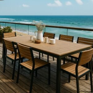 Aluminium Tamar Outdoor Table Legs With Top Support Frame - Image 3