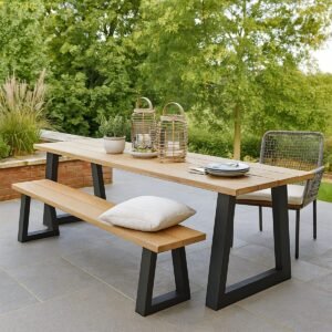 Aluminium Trapezium Shaped Outdoor Bench Legs With Top Support Bar - Image 2