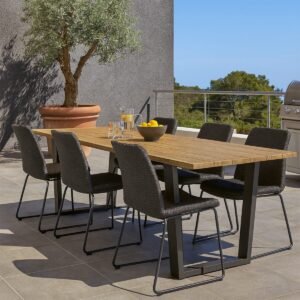 Aluminium Trapezium Shaped Outdoor Table Legs With Top Support Bar - Image 2