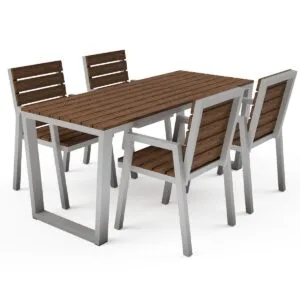 Aluminium Trapezium Shaped Outdoor Table Legs With Top Support Frame - Image 4