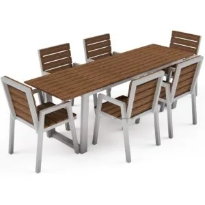 Aluminium Trapezium Shaped Outdoor Table Legs With Top Support Frame - Image 5