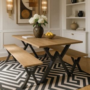 Camden Bench Legs With Top Support Bar - Image 2