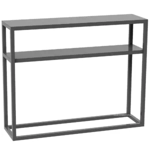 Cuboid Shaped Steel Console Table With Shelf - Image 2