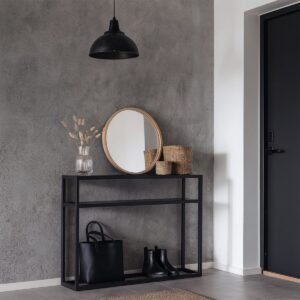 Cuboid Shaped Steel Console Table With Shelf - Image 3
