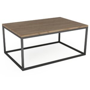 Steel & Solid Oak Coffee Table - Image 2