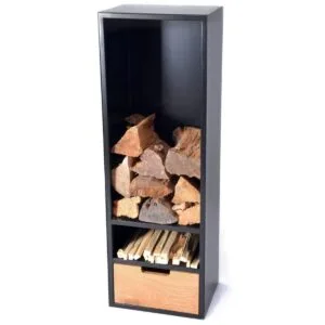 Free Standing Industrial Log Store With Drawer - Image 2