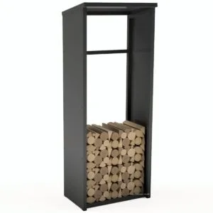 Outdoor Aluminium Tall Firewood Rack With Closed In Sides And Roof - Image 4