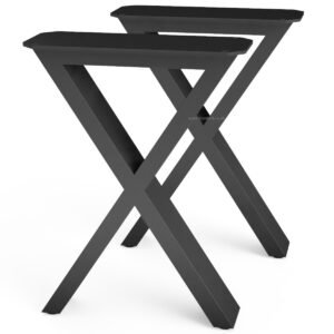 Pair Of X Shaped Aluminium Bench Legs - Image 1