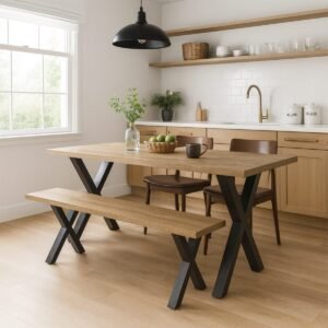 Pair Of X Shaped Aluminium Bench Legs - Image 2