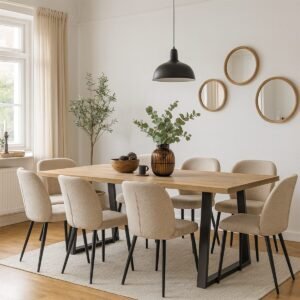 Reversed Trapezium Shaped Table Legs With Top Support Frame - Image 2