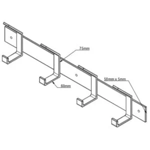 Steel Coat Rail With Double Hooks - Image 6