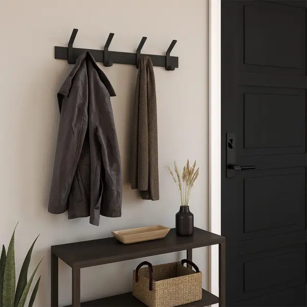 Steel Coat Rail With Double Hooks Stoaked