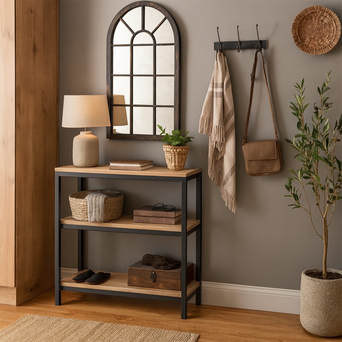 Three-Tiered Steel Console Table Frame - Stoaked