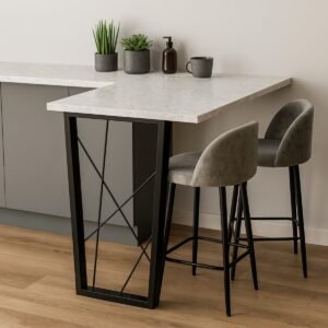 Trapezium Shaped Breakfast Bar Leg With Inner Bars And Top Support Frame - Image 2