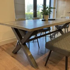 X Shaped Steel Table Frame With Centre Bar And Top Support Frame - Image 8