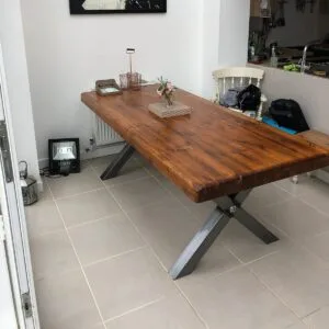 X Shaped Steel Table Frame With Centre Bar And Top Support Frame - Image 4