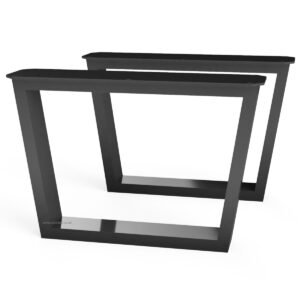 Pair Of Reversed Trapezium Shaped Aluminium Coffee Table Legs - Image 3