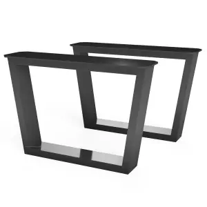 Pair Of Reversed Trapezium Shaped Aluminium Coffee Table Legs - Image 1