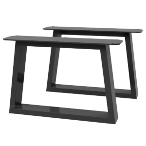 Pair Of Trapezium Shaped Aluminium Coffee Table Legs - Image 1