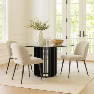 Shard Steel & Glass Round Dining Table - Image 3