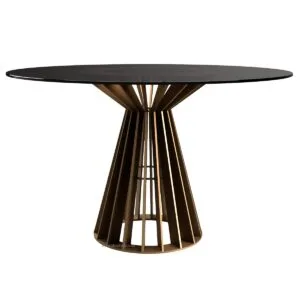 Soho Steel & Glass Round Dining Table - Image 2