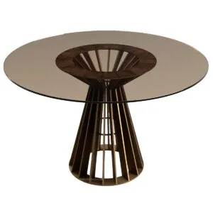 Soho Steel & Glass Round Dining Table - Image 4