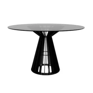 Soho Steel & Glass Round Dining Table - Image 5