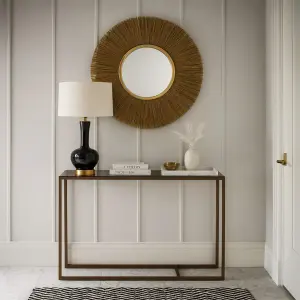 Balmoral Steel & Glass Cuboid Console Table - Image 1