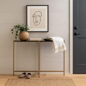Sandringham Steel & Glass Oval Console Table - Image 3
