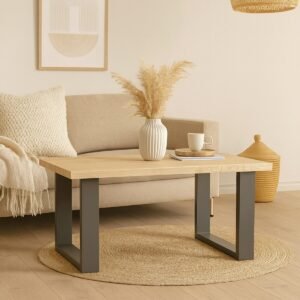 Pair of Rectangle Shaped Aluminium Coffee Table Legs - Image 2