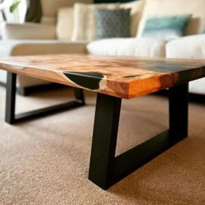 Pair Of Trapezium Shaped Aluminium Coffee Table Legs - Image 2