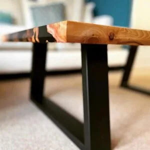 Pair Of Trapezium Shaped Aluminium Coffee Table Legs - Image 3
