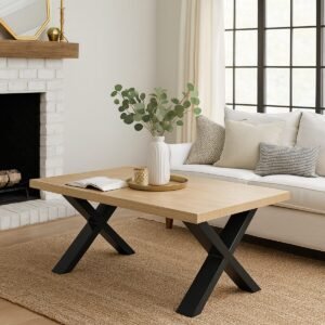 Pair Of X Shaped Aluminium Coffee Table Legs - Image 2