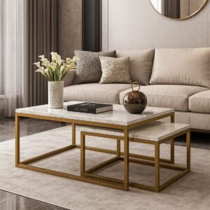 Set Of 2 Cuboid Shaped Coffee Table Frames - Image 2
