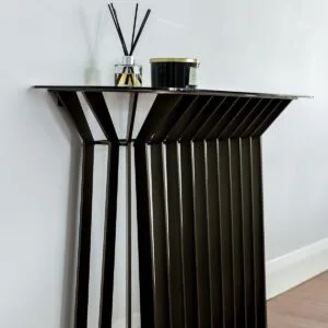 Soho Steel & Glass Console Table - Ex-Display - Image 6
