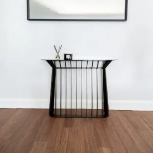 Soho Steel & Glass Console Table - Ex-Display - Image 2