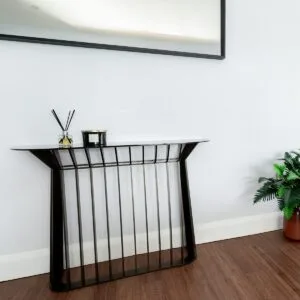 Soho Steel & Glass Console Table - Ex-Display - Image 3