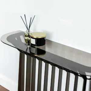 Soho Steel & Glass Console Table - Ex-Display - Image 4