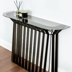 Soho Steel & Glass Console Table - Ex-Display - Image 1