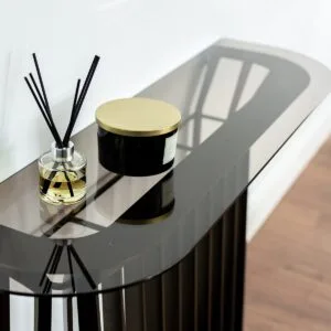 Soho Steel & Glass Console Table - Ex-Display - Image 5