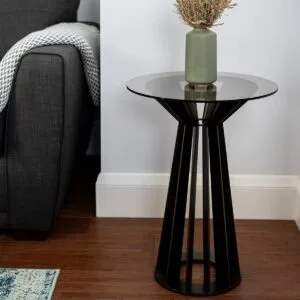 Soho Steel & Glass Side Table - Ex-Display - Image 2