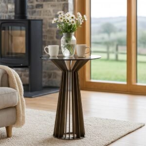 Soho Steel & Glass Side Table - Ex-Display - Image 1
