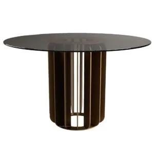 Shard Steel & Glass Round Dining Table - Image 2