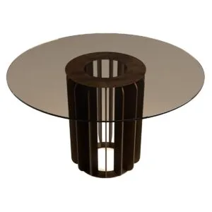 Shard Steel & Glass Round Dining Table - Image 4
