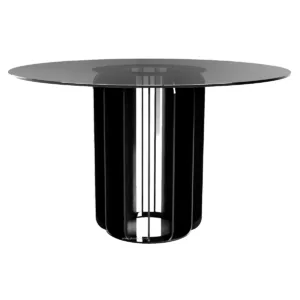 Shard Steel & Glass Round Dining Table - Image 5